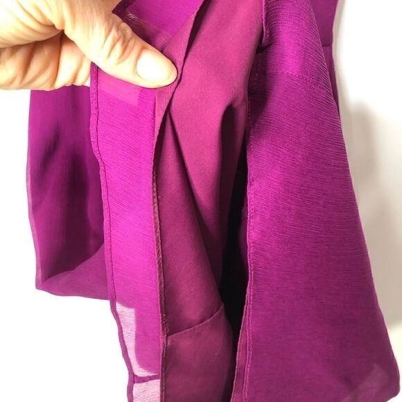 J. Crew Fuschia Purple Silk Gathered Tank Dress - Picture 9 of 10